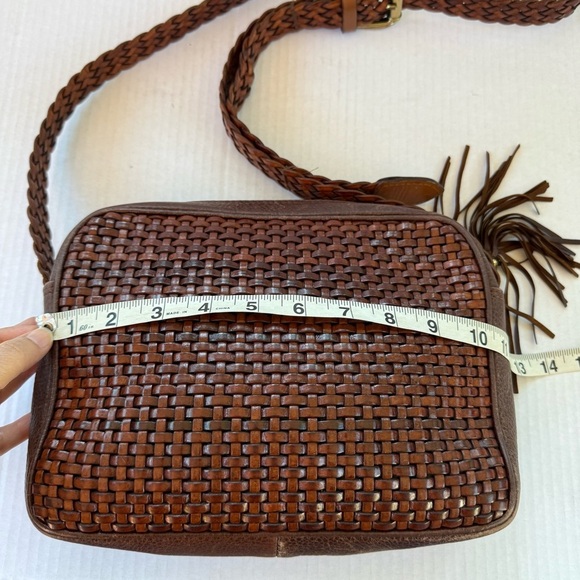 Cosci Hand Made in Italy Elegant Brown Woven Crossbody Bag - Picture 3 of 16
